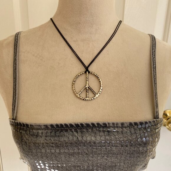 ZARA gray denim clear sequin embellished foil crop top, sz S - Picture 2 of 7